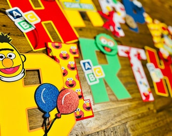 Kids Birthday Banner, Primary Colors Birthday Banner, 1st Birthday Party, Unisex Birthday Decorations, Cookie Kids Party, ABC & 123 Party