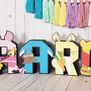 Bear Inspired 3D Letters, Pooh 3D Letters, Party 3D Letter, Letras 3D, Honey Nursery Decor, Bees Party, Honey Patry Decorations
