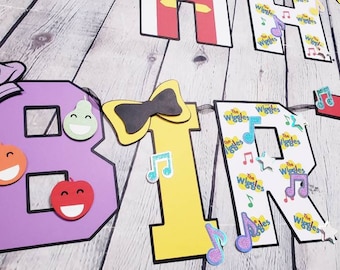 Wiggles Birthday Banner, Wiggles Party, Wiggles Banner, Baby Birthday, Fruit Salad, Music Banner, Colorful Party, First Birthday Decoration