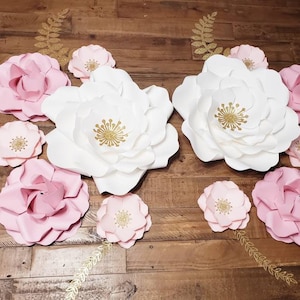 12 Piece Paper Flowers Set | Nursery Wall Decor | Floral Nursery Decor | Nursery Wall Flowers | Baby Shower Decor | PaperFlower Backdrops