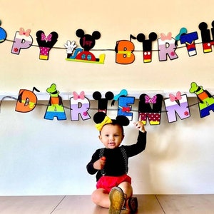 Clubhouse Birthday Banner, Mouse Party, Mouse Banner, Mouse Cake Topper, 3D Letters, 3D, Clubhouse Party