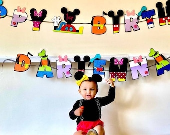 Clubhouse Birthday Banner, Mouse Party, Mouse Banner, Mouse Cake Topper, 3D Letters, 3D, Clubhouse Party
