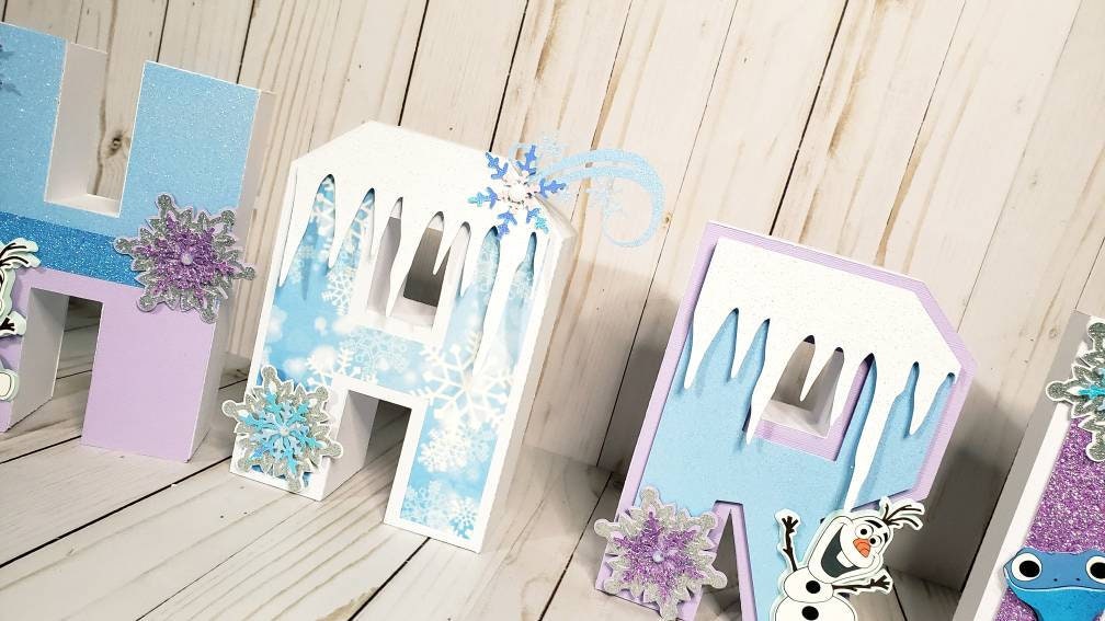 Frozen Inspired 3D Letters Frozen Party 3D Letter Frozen Etsy