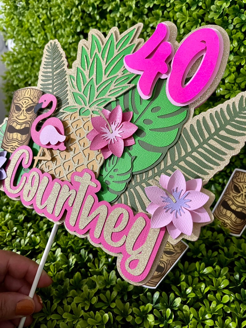 Luau Cake Topper Luau Party Hawaiian Centerpiece Hawaiian - Etsy