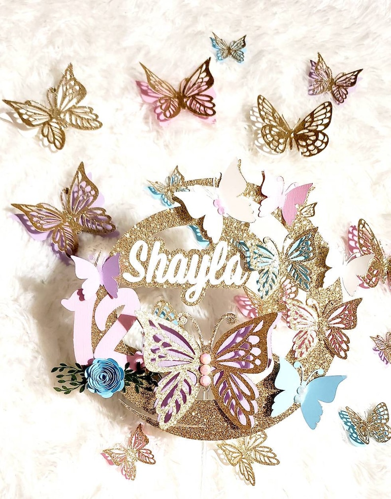 3D Butterfly Cake Topper Butterfly Party Butterfly Etsy