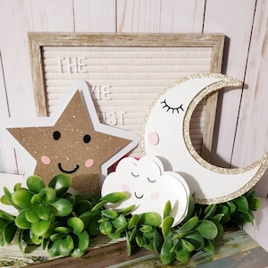 3D Stars, Twinkle Twinkle Little Star Party, Moon Party Decorations, Paper Clouds, Nursery Decoration, 3D Moon, Luna, Estrella, Nuve, Stars