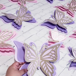 YCHTEWY-Feather Fake Butterfly For Craft Decoration Set Of 12 With Clip Pink Wedding Home Flower Pot Christmas Party Spring Home Decor Floral: Artificial Flowers