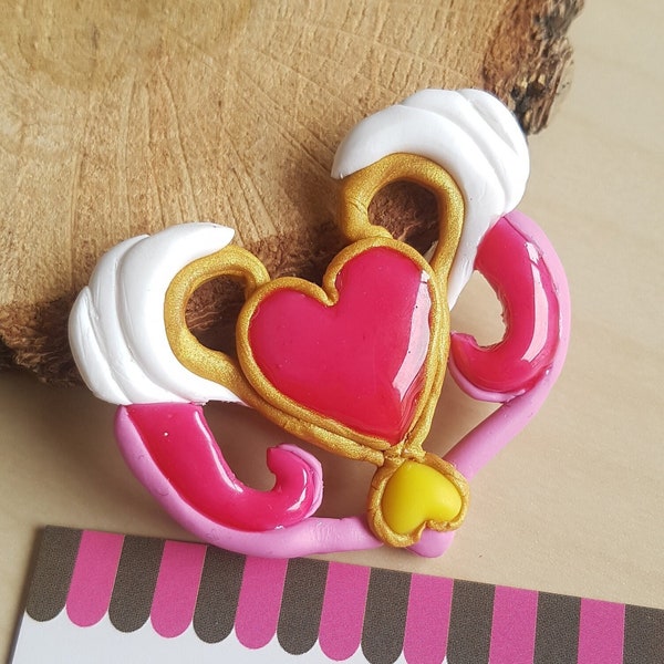 Collier d'Iris, Coeur, Magie, Fimo, Argile Polymère, Cadeau Magique, Cadeau pour elle, Dessin Animé Princesse, Lolirock