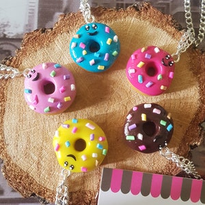 2 Kawaii Donuts Necklaces to Share, BFF, Best Friends, Friendship Gift, Cute, Fimo, Cool, Fun, Cute, Funny