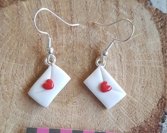 Love Letters Earrings, Gift, Lovers, Valentine's Day, Jewelry, Gift for her