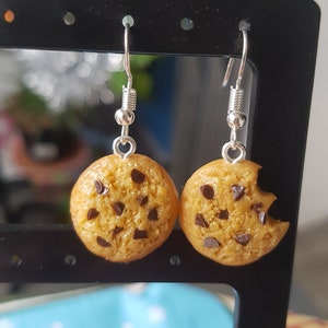 Boucles D'oreilles Pendantes En Fimo Motif Gâteaux Oréo - Neuves, Dormeuses En Acier