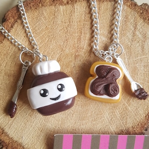 2 Friendship Necklaces Spreads & Chocolate Spreads to Share, BFF, Best Friends, Fimo, Fun, Friendship Gift, Kawaii