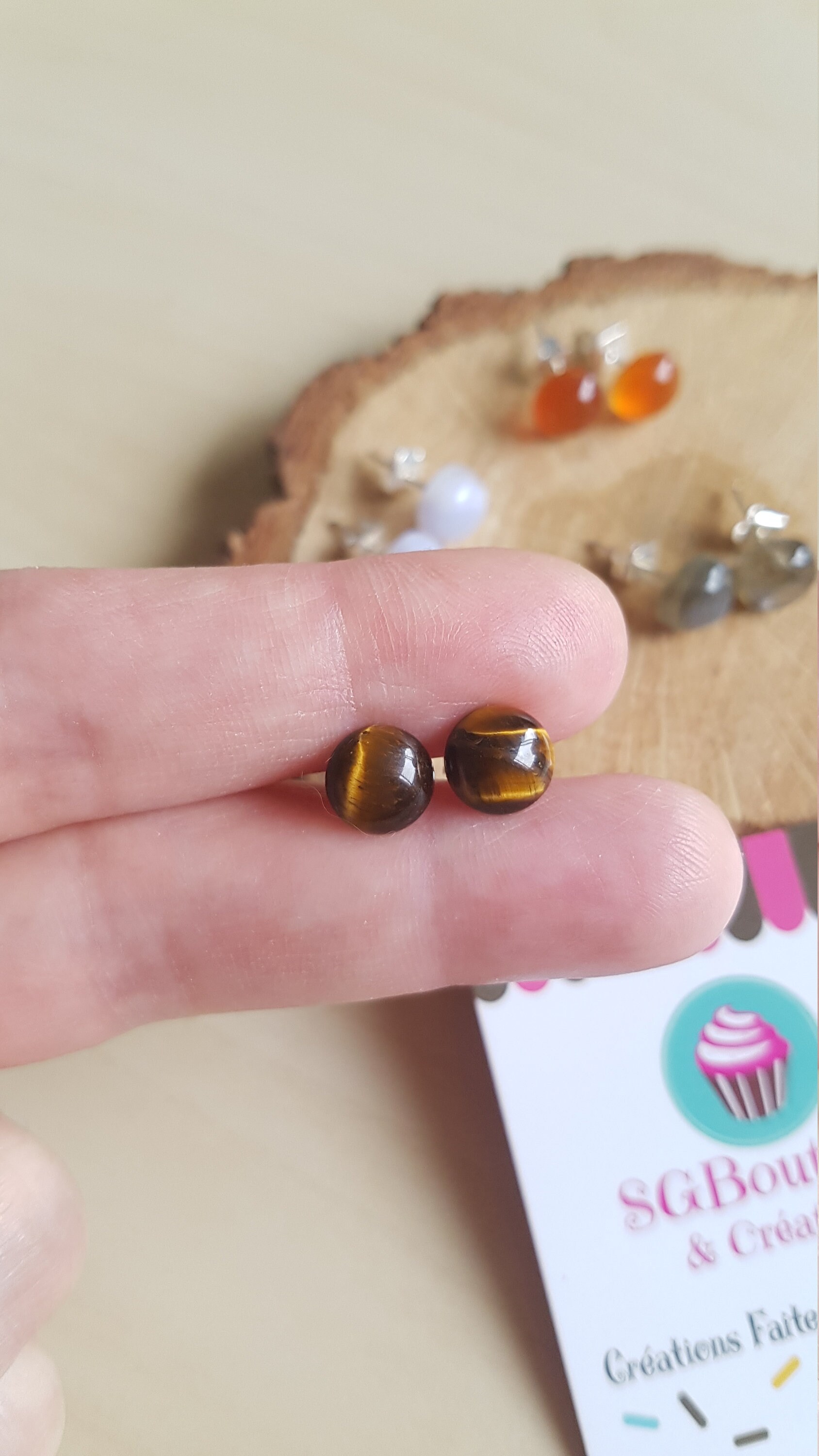Boucles D’oreilles En Cristal Multicolore – Pierre Précieuse Naturelle, Guérison, Unisexe