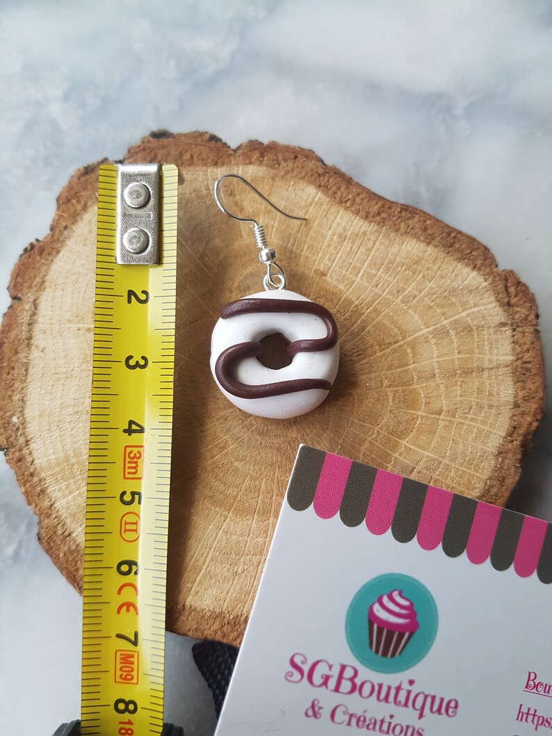 Donuts Earrings, Polymer Clay, Fimo, Funny, Cute, Funny, Fun, Candy Cake, Donuts, Kawaii image 2