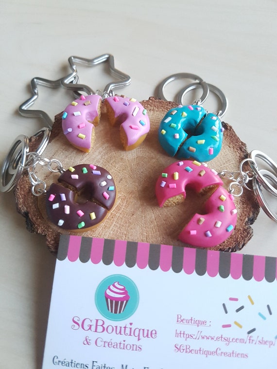 2 Porte-Clefs BFF, Best Friends Forever, Donut à Partager, Meilleur Ami,  Cadeau d'Amitié, Mignon, Fimo, Cool, Kawaii -  France