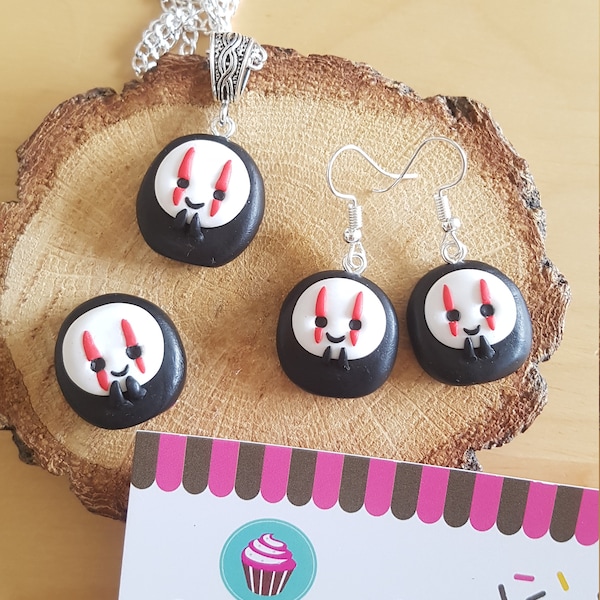 Boucles d'oreilles Créature, Collier ou Broche Au Choix, Inspiration Manga, Fimo, Kawaii, Japon, Fait Main, Mignon