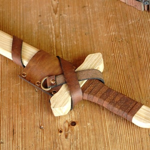 Sturdy Pinewood Sword With Handle Wrap and Belt/Sheath