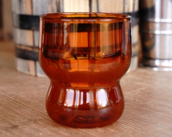 Vintage Inspired Double Tiered Orange Bubble Juice Glass