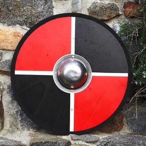 Hand Made Painted Toy Viking Shield with Steel Boss
