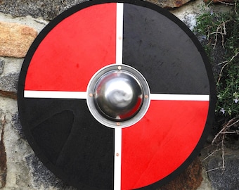 Hand Made Painted Toy Viking Shield with Steel Boss