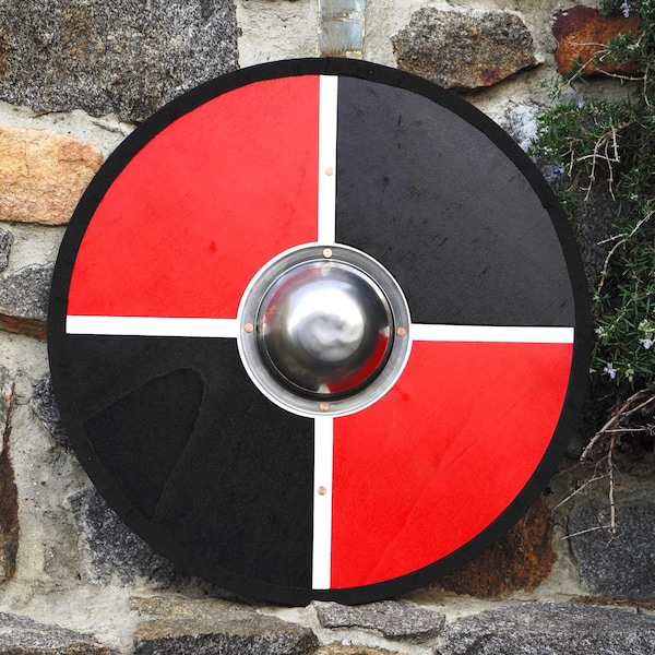 Hand Made Painted Toy Viking Shield with Steel Boss
