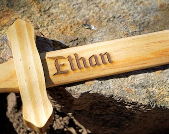 Sturdy Pine Wood Glossy Sword