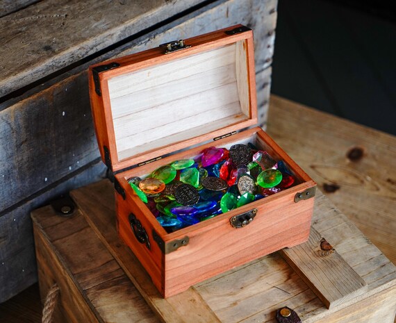 Mini Wooden Vintage Rustic Jewelry Chest