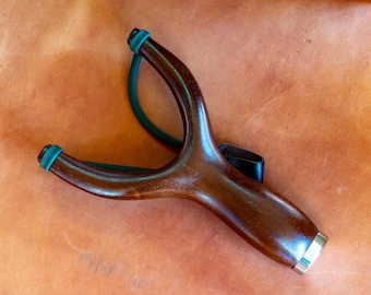 Classic Hardwood Slingshot With Metal Cap - Traditional Design