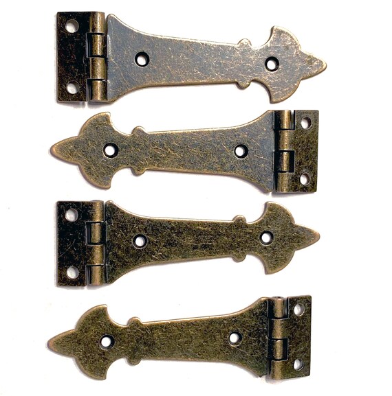 Set of 2 or 4 Steel Chest Hinges with Bronze/Brass Finish Etsy