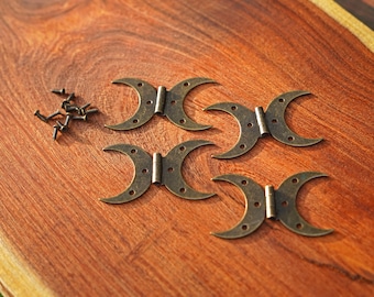 Small Steel Crescent Moon Hinge with Bronze Finish