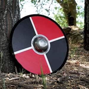 Hand Made Painted Toy Viking Shield with Steel Boss
