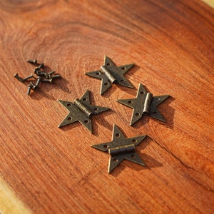 Small Steel Star Hinge with Bronze Finish