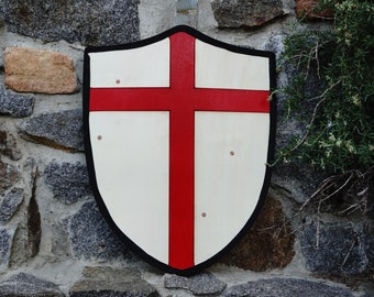 Handmade 18" Toy Medieval Heater Shield For Costume for Play or Wall Art