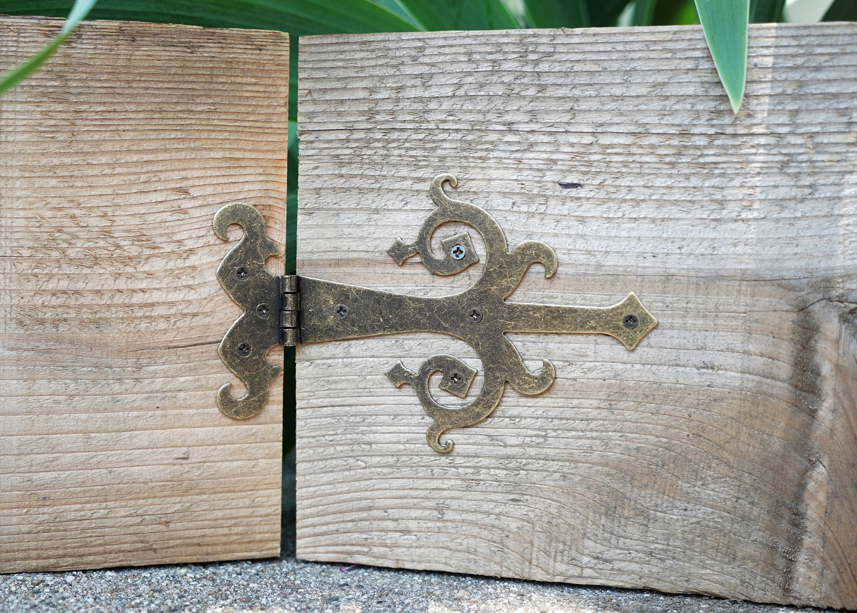 6 Medieval Bronze Finish Strap Hinges for Etsy