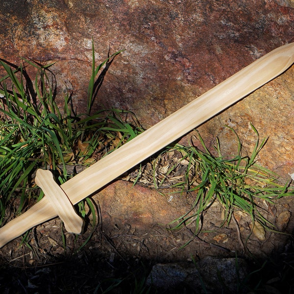 Sturdy Wooden Sword - No Finish for DIY Painting or Stain