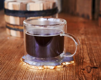 Straight Edge Double Walled Glass Tea Mug