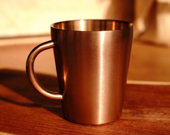Taza de acero inoxidable de doble pared de cobre