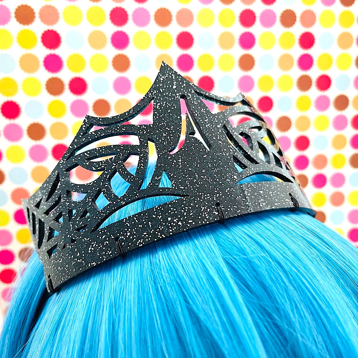Spiderweb tiara Fairy Crown / Celtic Tiara - Black Line Jasper - Spiderweb  main image 4