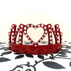 Blinged Out Mom with Hearts Tiara, free shipping, custom colors, crystal flatback
