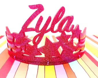 YOUR NAME Tiara with Stars, custom tiara, personalized, free shipping