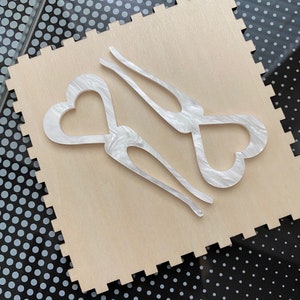 Sweet Heart Pair of Hair Sticks, hair accessory
