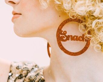 Custom Word Acrylic Earrings, Personalized Laser Cut Jewelry, Funky Statement Earrings