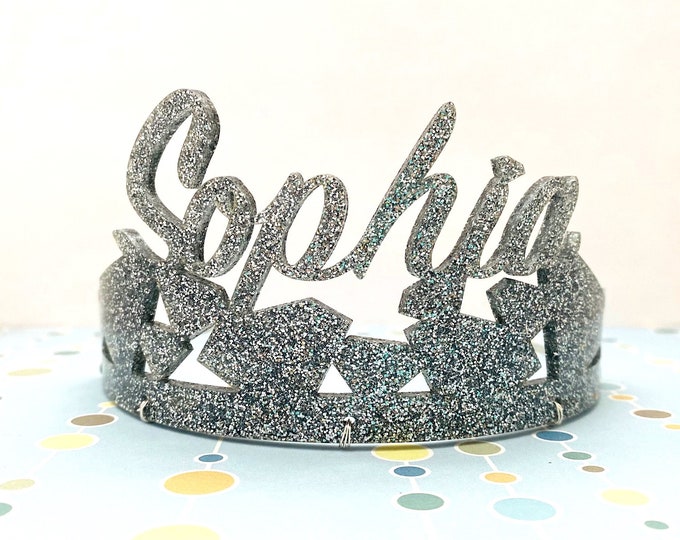 YOUR NAME Tiara with Diamonds, free shipping, custom name, custom color