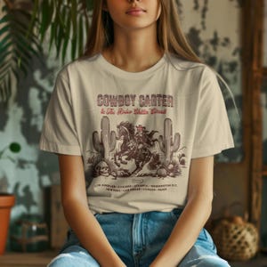 デザート・バンディット - カウボーイ・カーター風ヴィンテージ・カウボーイ・グラフィックTシャツ - ユニセックス・ヘビーコットンTシャツ