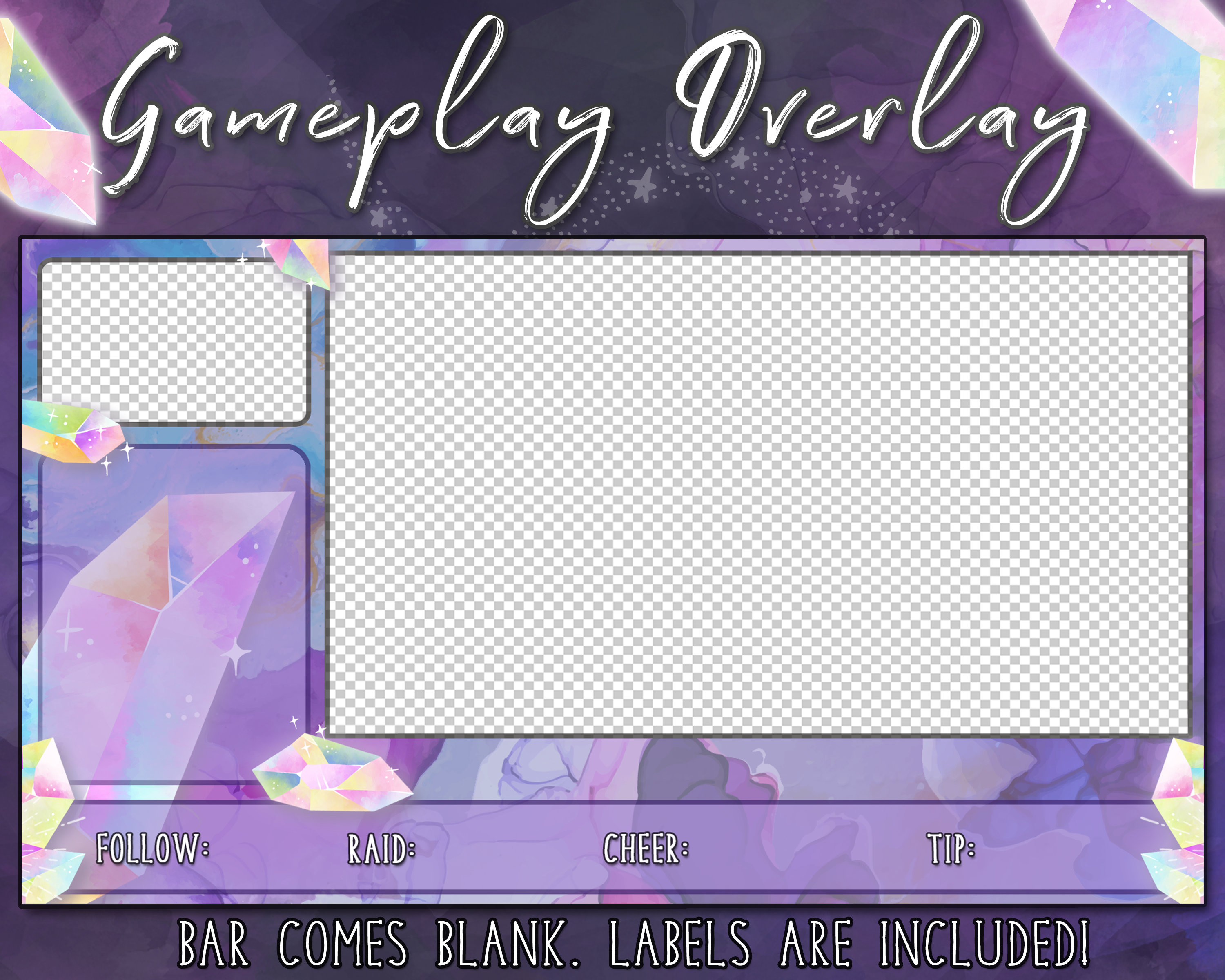 Crystal Overlays Twitch Streamer Overlays & Scenes Rainbow Crystal Gem  Diamond Quartz Mineral Healing Gemstone Twitch Youtube CRSTL - Etsy New  Zealand