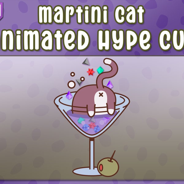 ANIMÉ Martini Cat Butt Hype Cup | | twitch Bit Cup | de décorations de flux | de décoration de flux de boissons Kitty Bit Cup