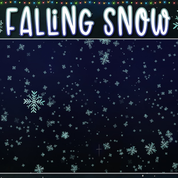 Falling Snow ANIMATED | Twitch Streamer Overlays & Scenes | Animated Christmas Twinkle Lights Snowflake Snow WNTR