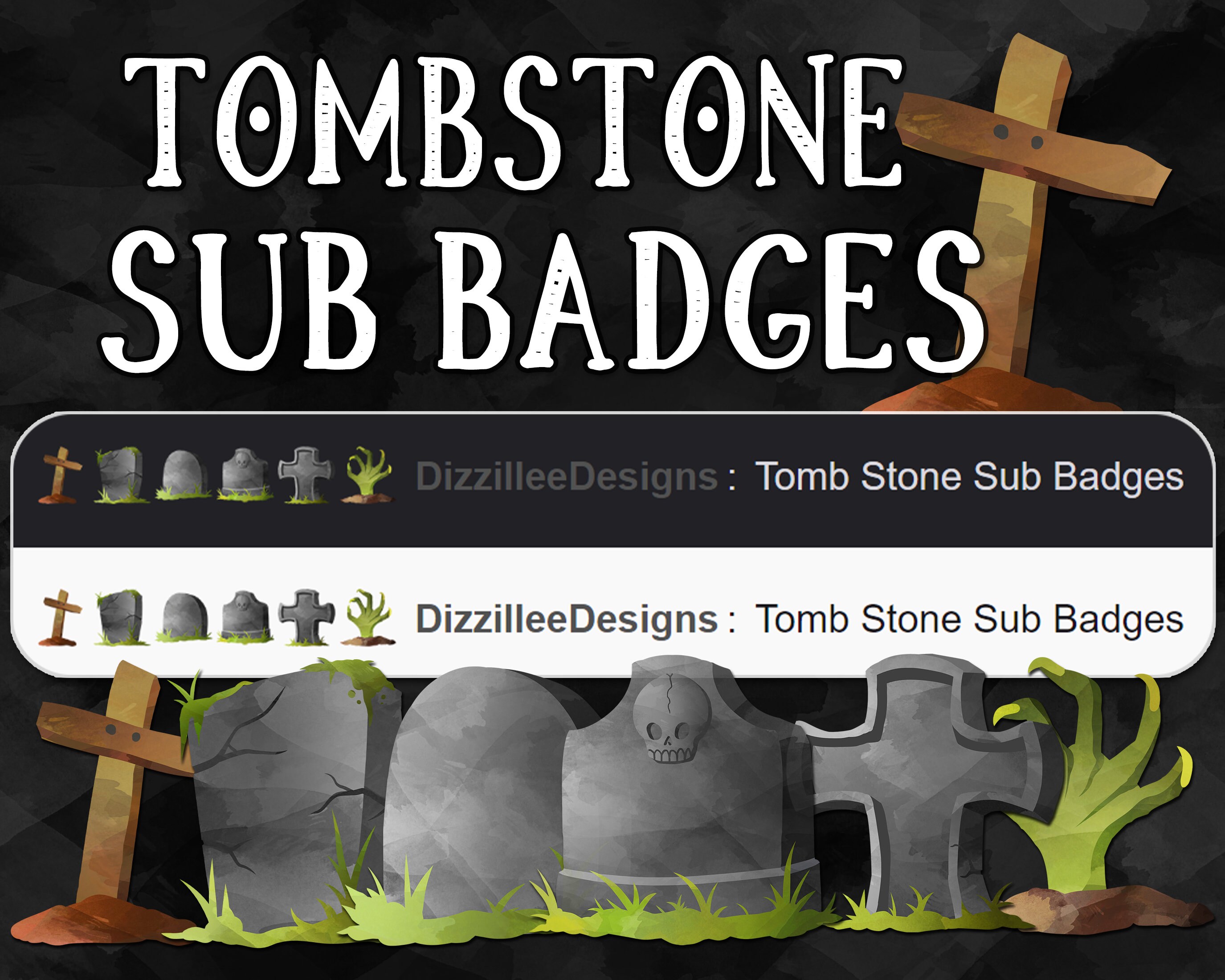 Tombstone Twitch Badges Grave Twitch Bit Badges Twitch Etsy