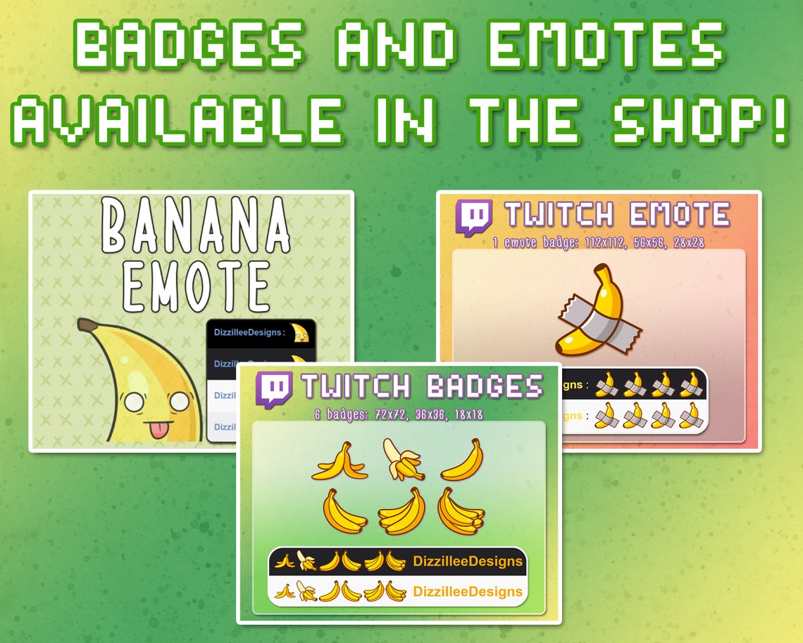 Banana Twitch Badges Banana Twitch Sub Badges Fruit Twitch Etsy
