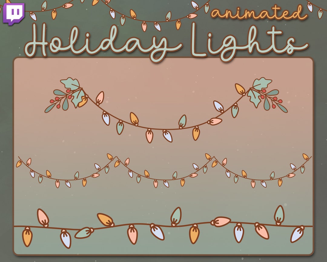 Cozy Animated Holiday Lights Comfy Twitch Stream Decorations Animated